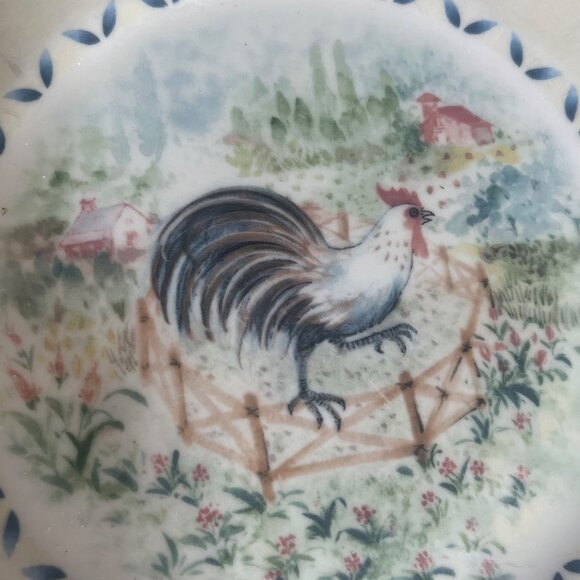 Lenox Provencal Garden Rooster Plate 9.5" Scalloped Edge Porcelain - Picture 4 of 4